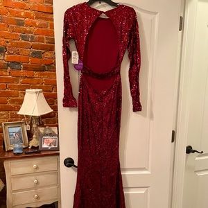 Sequin Gown backless